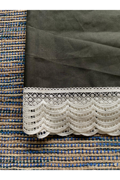 Table Cloths - Dark Green with Lace Trimmings
